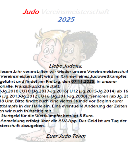 NEU Judo Vereinsmeisterschaft
